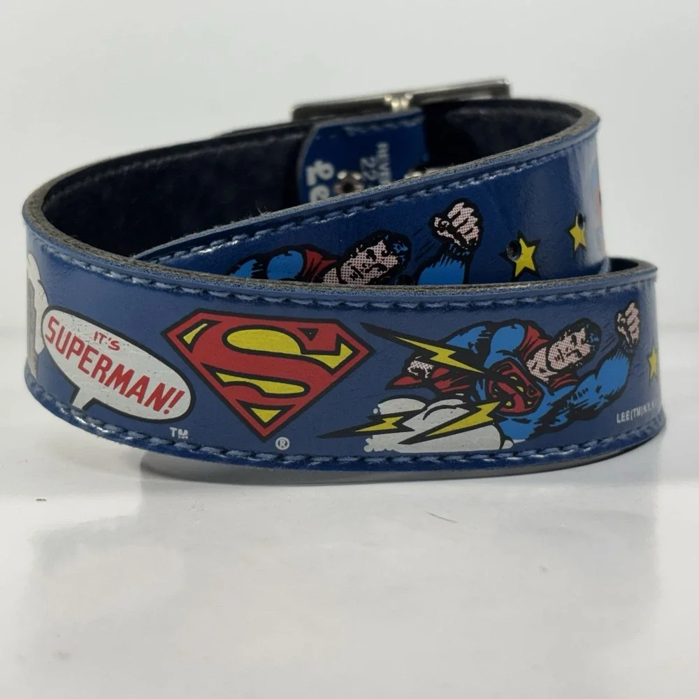 Vtg 1981 D.C. Comics Inc. Reversible Superman Kids Belt  22-24 Lee